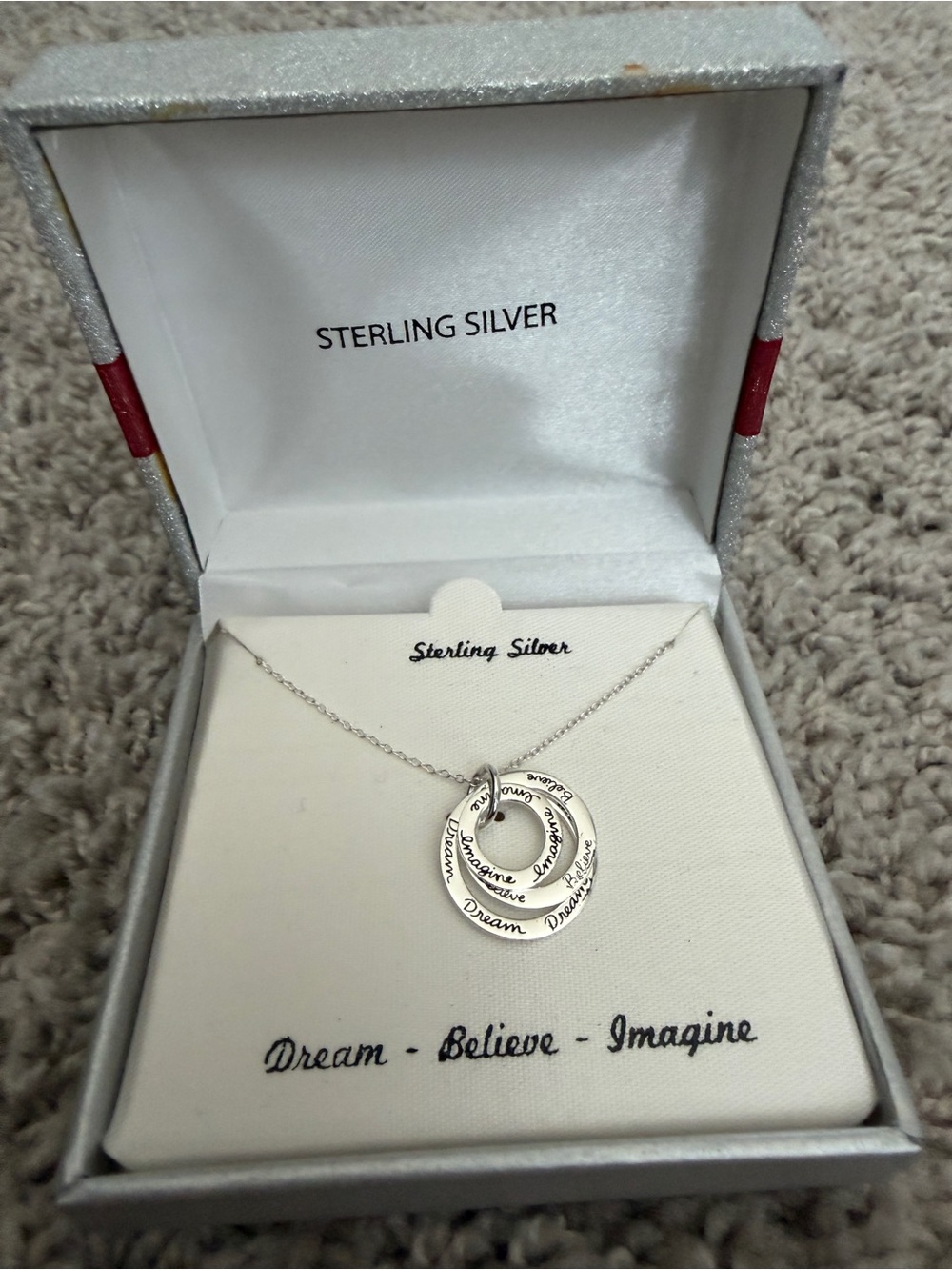 Kohl's Sterling Silver Double Ring Pendant Necklace - Silver